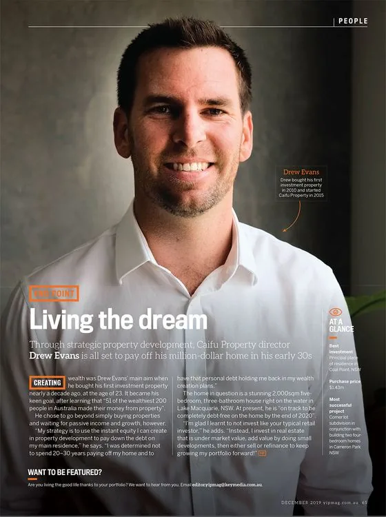 Living the Dream magazine feature, page 65