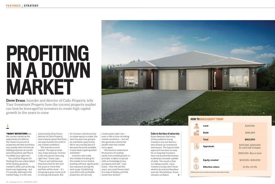Profiting in a Down Market, magazine spread pages 1 and 2
