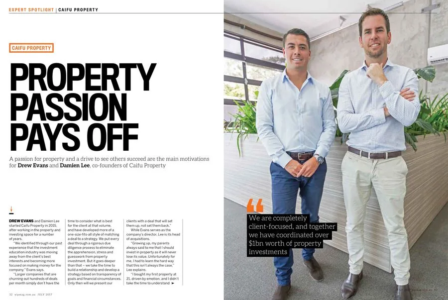Property Passion Pays Off, magazine spread pages 1 and 2