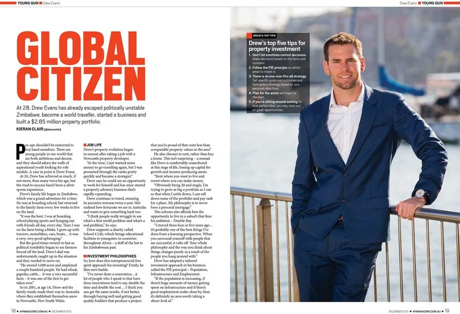 Global Citizen magazine spread, pages 1 and 2